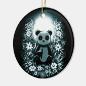 Panda Moon Keramisch Ornament (Links)