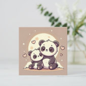 Panda Moon Love Kaart (Staand voorkant)