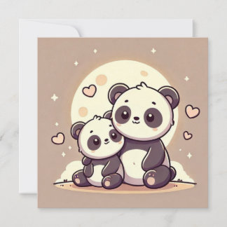 Panda Moon Love Kaart