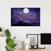 Panda Moon Poster (Thuiskantoor)