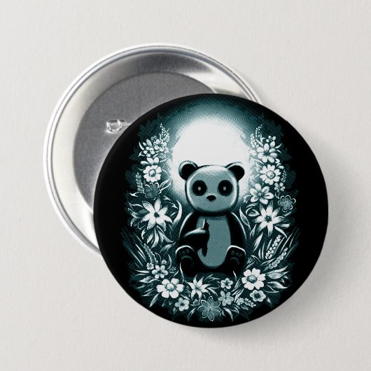 Panda Moon Ronde Button 7,6 Cm (Voorkant /achterkant)