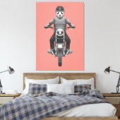 Panda Motorcyle Rider Canvas Afdruk (Insitu (Slaapkamer))