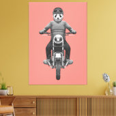 Panda Motorcyle Rider Canvas Afdruk (Insitu (Woonkamer))