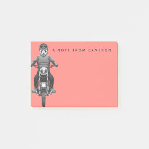 Panda Motorcyle Rider Jouw namen toevoegen Post-it® Notes