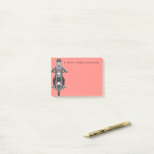 Panda Motorcyle Rider | Jouw namen toevoegen Post-it® Notes (Op bureau)