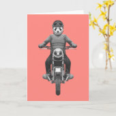 Panda Motorcyle Rider Kaart (Gele Bloem)