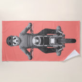 Panda Motorcyle Rider Strandlaken (Voorkant)