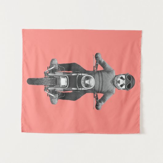 Panda Motorcyle Rider Wandkleed (Voorkant (horizontaal))