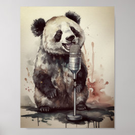 Panda Music Factory Zingende Kunst Poster