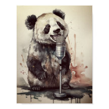 Panda Music Factory Zingende Kunstposter