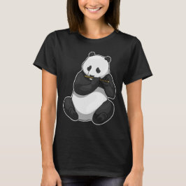 Panda Musician Flute Music T-shirt