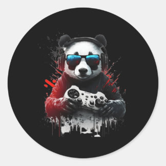 Panda Muziek DJ Controller Gaming Panda Ronde Sticker