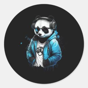 Panda Muziek DJ Controller Gaming Panda Ronde Sticker