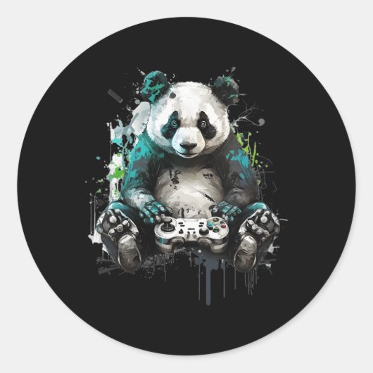 Panda Muziek DJ Controller Gaming Panda Ronde Sticker (Voorkant)