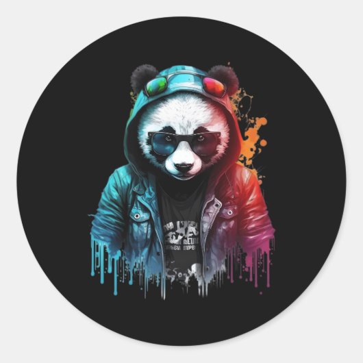 Panda Muziek DJ Controller Gaming Panda Ronde Sticker (Voorkant)