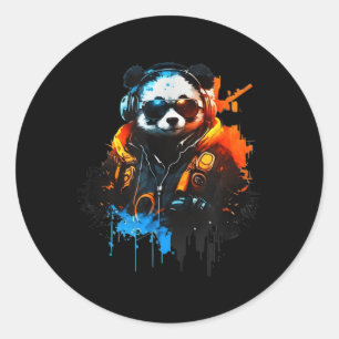 Panda Muziek DJ Controller Gaming Panda Ronde Sticker
