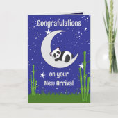 Panda New Baby Folded Greeting Card Kaart (Voorkant)