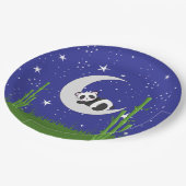 Panda New Baby on Moon Papieren Bordje (Gekanteld)