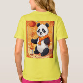 Panda new year Party — Cartoon style designed T-shirt (Achterkant)