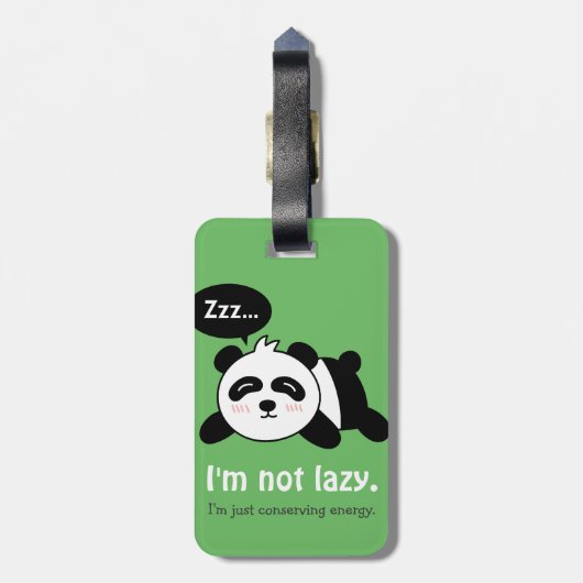 Panda niet lui bagagelabel (Achterkant verticaal)