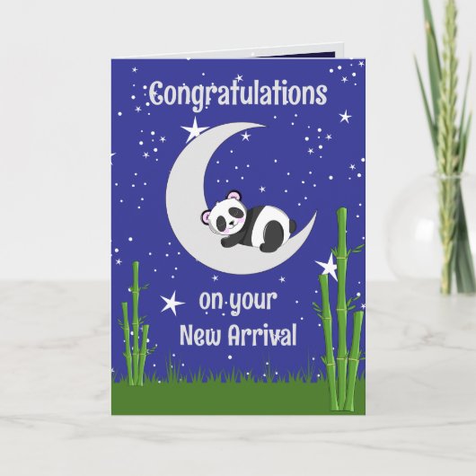 Panda Nieuwe Baby Vouwkaart Kaart (Voorkant)