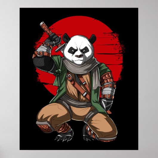 Panda Ninja Samurai Poster (Voorkant)