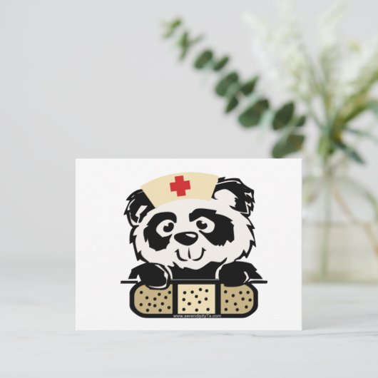 Panda Nurse Briefkaart (Staand voorkant)