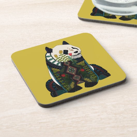 panda ochre drankjes onderzetter (Linkerzijde)