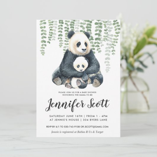 Panda Oerwoud Baby shower (Staand voorkant)