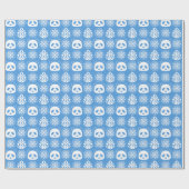 Panda Oerwoud impressies op blauw Cadeaupapier (Vlak)