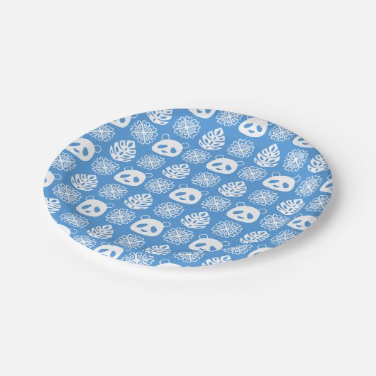 Panda Oerwoud impressies op blauw Papieren Bordje (Gekanteld)