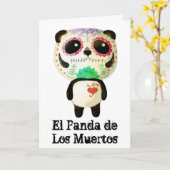 Panda of The Day of The Dead Kaart (Gele Bloem)