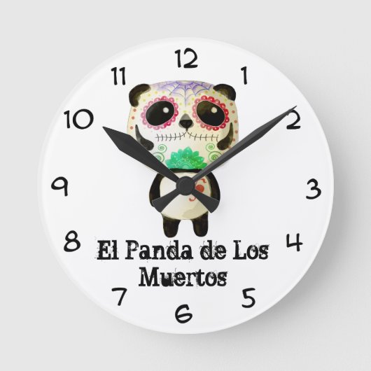 Panda of The Day of The Dead Ronde Klok (Voorkant)