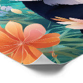 Panda omringd door bloemen poster (Hoek)