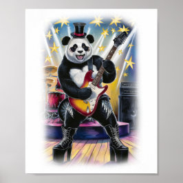 Panda on stage on a White Poster