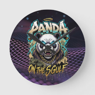 Panda on the Gulf - Edgy Urban Streetwear Graphic Ronde Klok