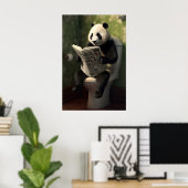 Panda on Toilet Print, Funny Bathroom Wall Art Poster (Thuiskantoor)