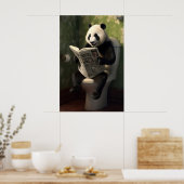 Panda on Toilet Print, Funny Bathroom Wall Art Poster (Keuken)