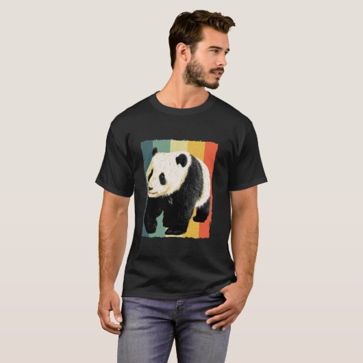 Panda ontwerp voor mannen vrouwen Kinder reuzenpan T-shirt (Voorkant volledig)