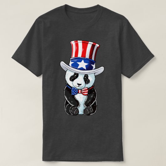 Panda oom Sam 4 juli Mannen vrouwen Kinder Amerika T-shirt (Design voorkant)