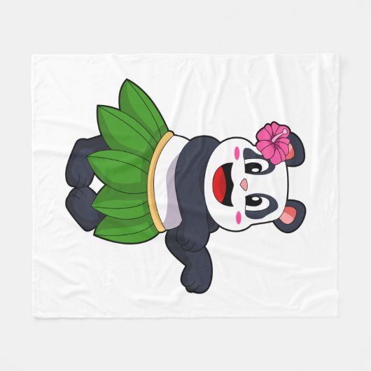 Panda op Ballet Dance Fleece Deken (Voorkant (Horizontaal))
