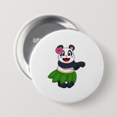 Panda op Ballet Dance Ronde Button 7,6 Cm (Voorkant /achterkant)