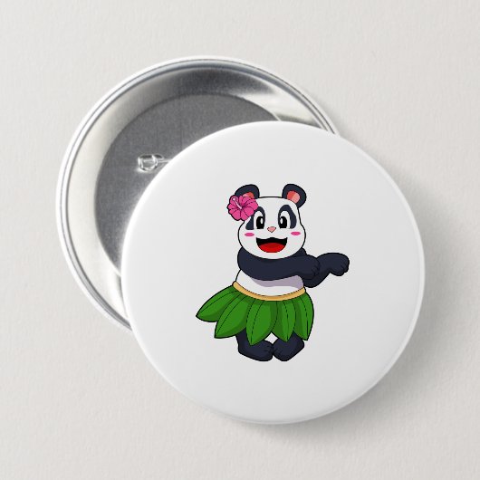 Panda op Ballet Dance Ronde Button 7,6 Cm (Voorkant /achterkant)