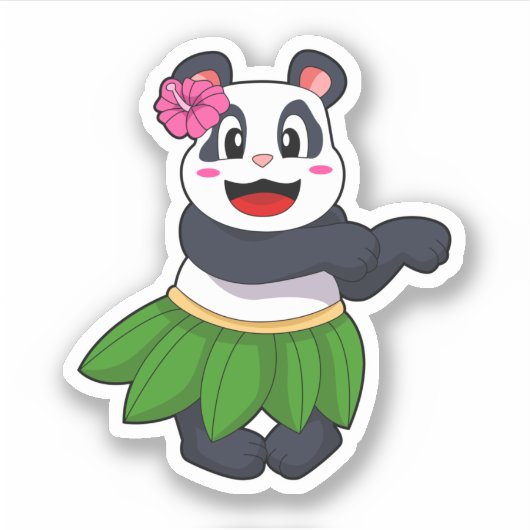 Panda op Ballet Dance Sticker (Voorkant)