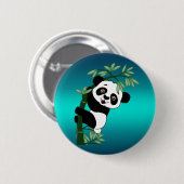 Panda op Bamboo Ronde Button 5,7 Cm (Voorkant /achterkant)