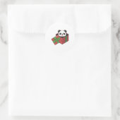 Panda op Birthday in Gift Ronde Sticker (Tas)