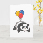 Panda op Birthday met Ballon Kaart (Gele Bloem)