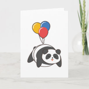 Panda op Birthday met Ballon Kaart
