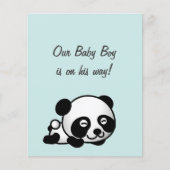 Panda op blauw begroten Het is een Baby shower van (Voorkant)