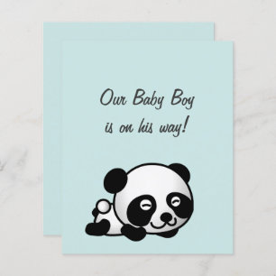 Panda op blauw begroten Het is een Baby shower van
